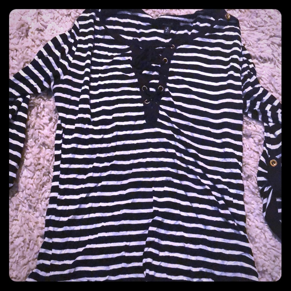 Cute corset style tie up front shirt